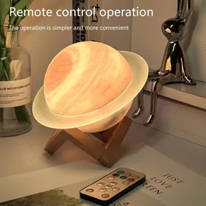 Portable pour haut-parleurs Design moderne <span class=keywords><strong>RGB</strong></span> LED contrôle tactile ornements de bureau planète veilleuse boîte de son atmosphère - Product Image 3