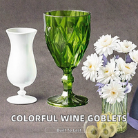 Gobelet à vin en plastique, souvenirs de mariage, accessoires pour la maison, vert, violet, gris, bleu - Léger, passe au lave-vaisselle, capacité 240/300 ml
