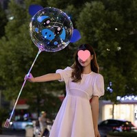 Fournitures pour fêtes d'anniversaire en gros, ballons ronds en forme de rose, ballons transparents à LED, ballons à bouche large, ballons à bulles Bobo, ballons de fête