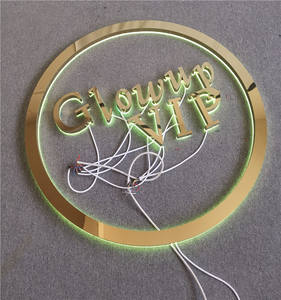 Enseigne Logo Murale d'Intérieur Miroir Doré, Panneau Rétroéclairé par LED RGB, Enseigne 3D Rétroéclairée par LED pour Institut de Beauté - Product Image 5