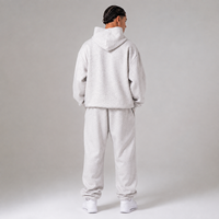 Ensemble de survêtement en molleton de coton écologique pour homme, avec sweat à capuche zippé et pantalon de survêtement, coupe décontractée, idéal pour l'hiver, personnalisable OEM