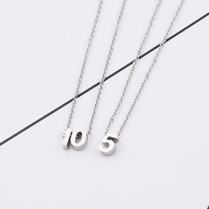 Hot Bán Hợp Thời Trang Gương Mạ Vàng 1-9 Quyến Rũ Thép Không Gỉ Arabic Numeric Vòng Cổ Cá Tính Nói Kỷ Niệm Ý Nghĩa - Product Image 5