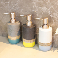 JIAYE Distributeur de savon en céramique texturée, 1 pièce, vente en gros - Accessoires de salle de bain de couleur naturelle pour maisons, hôtels et spas