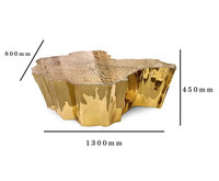 Table basse unique de luxe de tronc d'arbre d'acier inoxydable d'or de gravure de Table centrale
