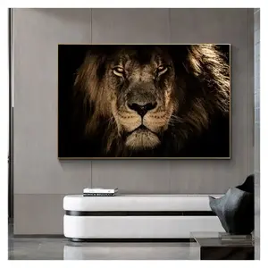 Poster e stampe di animali selvatici di pittura su tela di leoni africani per decorazione murale per soggiorno