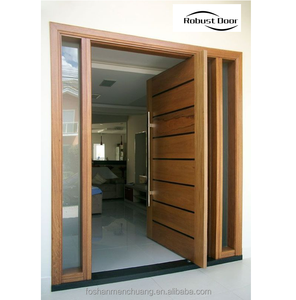 Puerta Robusta de Madera para Exteriores, Puertas de Seguridad para Entrada Principal de Casas, Estilo Francés - Product Image 4