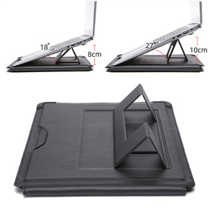 Housse d'ordinateur portable multifonctionnelle 4-en-1 en cuir PU souple, magnétique, étanche, durable, portable, 13-15 pouces, avec support intégré, style sac à main - Product Image 2