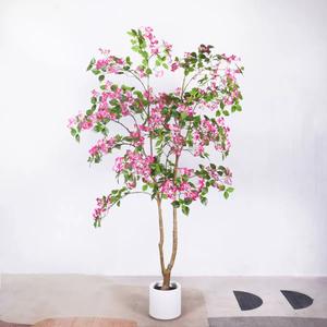 210CM-120CM Real Touch Rose Faux Soie Fleurs Artificielle <span class=keywords><strong>Bougainvillier</strong></span> Arbre <span class=keywords><strong>Pot</strong></span> pour La Maison Jardin Bureau Mariage Plante Artificielle - Product Image 2