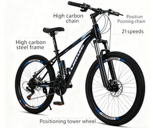 <span class=keywords><strong>Bicicleta</strong></span> de <span class=keywords><strong>Montaña</strong></span> para Adultos, Rueda de 24 Pulgadas, 21 Velocidades, Freno <span class=keywords><strong>Doble</strong></span> en V, Cuadro de Acero, Suspensión Delantera, Ligera, 17 kg, Económica y de Alta Calidad - Product Image 3