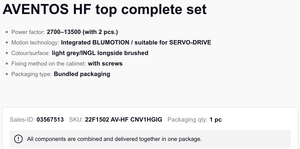 Juego de Puertas Plegables Superiores 1Blum AVENTOS HF con Cierre Suave, Torque: 2700-13500, Gris Claro, Compatible con SERVO-DRIVE - Product Image 2