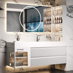 <span class=keywords><strong>Meuble</strong></span> moderne et minimaliste <span class=keywords><strong>de</strong></span> <span class=keywords><strong>salle</strong></span> <span class=keywords><strong>de</strong></span> <span class=keywords><strong>bain</strong></span> en chêne Ensemble <span class=keywords><strong>de</strong></span> lavabos à LED <span class=keywords><strong>Pierre</strong></span> frittée <span class=keywords><strong>Meuble</strong></span> latéral incurvé pour <span class=keywords><strong>salle</strong></span> <span class=keywords><strong>de</strong></span> <span class=keywords><strong>bain</strong></span> - Product Image 4