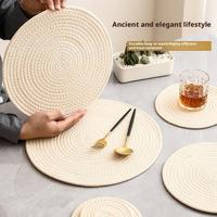 Farbenfrohe Gewebte Leinen-Untersetzer und Tischsets Set Hitzebeständig Waschbar Modernes Design für Getränke Teller Heiße Töpfe