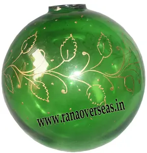 Bola de cristal pintada a mano decorativa de Color dorado y verde para decoración interior y exterior de Hotel