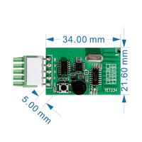Módulo Receptor RF Superheterodino Universal YET234 de 433mhz para Puerta Corredera de Vidrio, Control Remoto con Placa de Decodificación PCB
