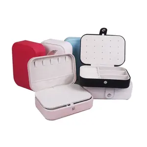 Fashion PU Leather Portable Jewelry Travel Case For Women Girls Gift Jewellery Organizer Box