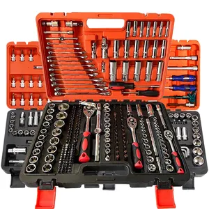 Conjunto de ferramentas para reparo de carro 216 peças e catraca, conjunto de chave de soquete Hexadecimal 216 peças