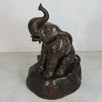 Sculpture de statue d'éléphant de marche en bronze de 3 pieds de haut en laiton Offre Spéciale coulé