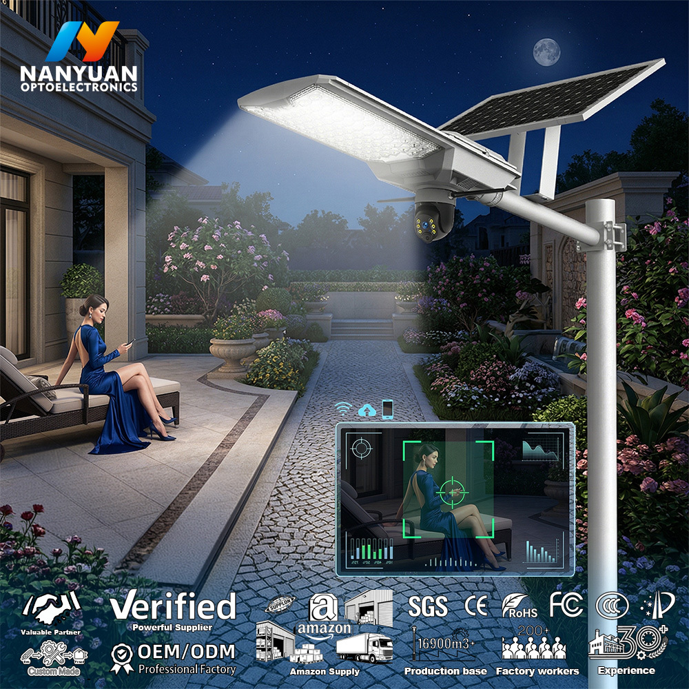 Solar Street Light With Camera Network Camera Camera De Surveillances Solar Flood Lights Wifi Security Camera Outdoor Led Lights