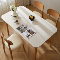 Table à manger ronde moderne et durable en bois massif de qualité supérieure pour 4 personnes avec pieds en bois