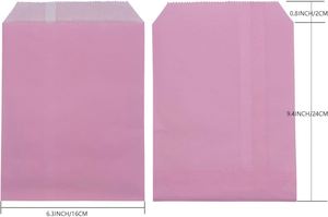Bolsas de Papel Antigrasa Desechables para Pollo Frito, Galletas, Palomitas de Maíz - Aptas para Alimentos, Reciclables, Personalizables en Tamaño y Logotipo, Color Rosa - Product Image 3