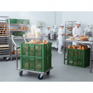 Caisse à pain en plastique de qualité alimentaire KE 400, robuste, empilable, recyclable, antibactérienne, pliable, design européen, pour le stockage et le transport - Product Image 3