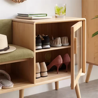 Meubles de style moderne, siège souple, plusieurs compartiments, place d'entrée, rangement de chaussures en bambou, armoire à chaussures pour le salon