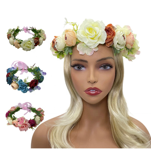 Nueva moda hecha a mano estilo bohemio Floral diadema Boda nupcial accesorios para el cabello flor diadema Tiara flor Artificial - Product Image 1