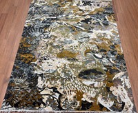 Dalles de tapis en laine/viscose faites à la main, écologiques, à poils longs, multi-usages, antistatiques, abstraites, lavables, insonorisantes, pour la prière et le voyage