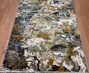 Dalles de tapis à poils longs écologiques en laine/soie faites à la main, multi-usages, antistatiques, abstraites, lavables, insonorisantes, pour la prière et la voiture - Product Image 3