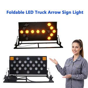 Segnale Luminoso Pieghevole per Traffico, Luce di Emergenza per Veicoli, Cartello di Sicurezza Stradale, Pannello LED con Freccia per Costruzioni e Camion - Product Image 2