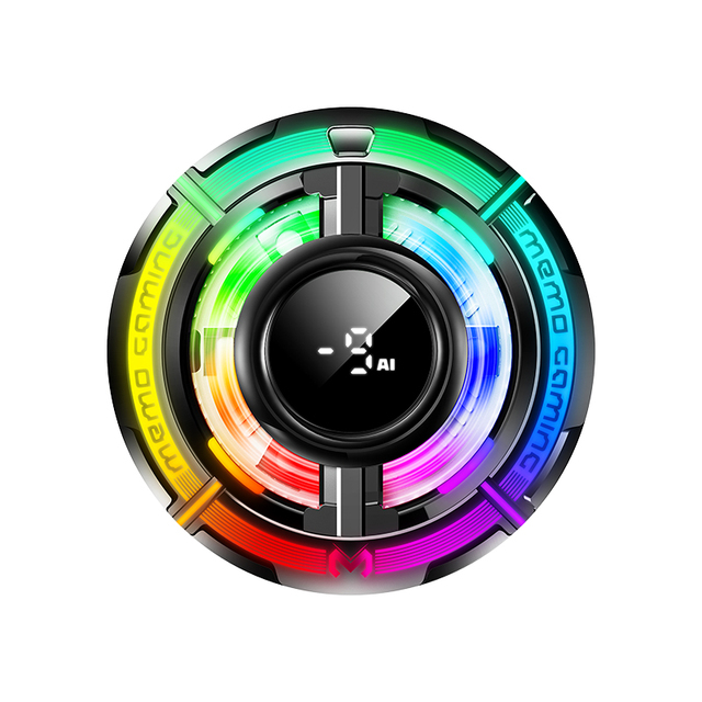MEMO CX15 Digital Display Mobile Game Cooling Fan Colorful Led Light Semiconductor Mobile Phone Cooler for Gaming