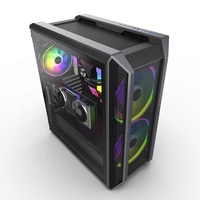 EATX Full Tower Gaming PC Case-Aluminum Alloy Side Panel Window Black 3pcs Cable Management USB Front Ports