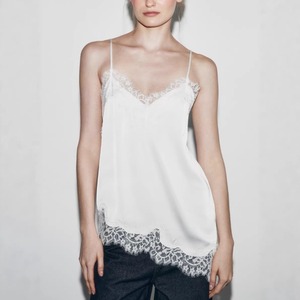 Wholesale 2026 Sexy Lace Patchwork Satin Cami <strong>Top</strong> Women Irregular Hem Adjustable Spaghetti Strap Tank <strong>Top</strong> - Product Image 3