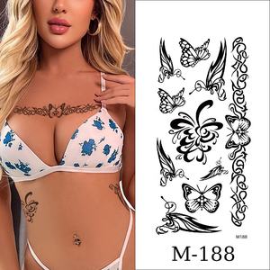 Autocollants de tatouage temporaire imperméable à l'eau vente en gros conception de bras de <span class=keywords><strong>scorpion</strong></span> avec animal anime rose fleur papillon art corporel temporaire - Product Image 2