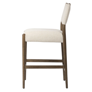 Jayla Counter <b>Stool</b> Linen, Cotton, Polyester, and Oak NATURAL BROWN , WHITE Durable High Bar <b>Stool</b> for Home Bar & <b>Dining</b> Room - Product Image 6
