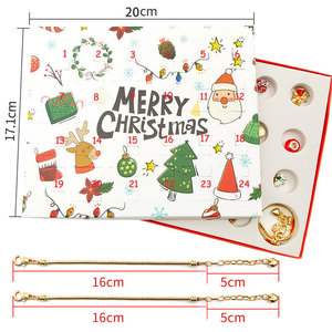 24 calendrier cloches de Noël Surprise aveugle coffret créatif fait à la main bricolage enfants Bracelet boîte-cadeau - Product Image 3
