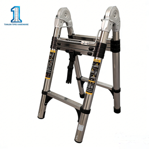 Échelle télescopique moderne en acier inoxydable de 1,7 mètre, antidérapante et pliable, pour usage domestique et professionnel, aide à l'escalade - Product Image 3