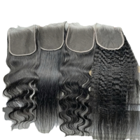 Extensiones de Cabello Humano Indio 100% Remy con Cutícula Alineada, Doble Trama a Máquina, Cierre y Frontal de Encaje Transparente HD