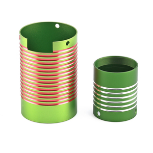 CNC Machined Aluminum Alloy Two Tone Anodized Red and Green <strong>Heat</strong> <strong>Dissipation</strong> Sleeve Precision Turning Housing for LED Light - Product Image 2