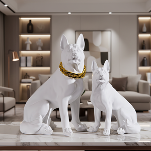 Figurine réaliste de <span class=keywords><strong>chien</strong></span> berger allemand, statue de <span class=keywords><strong>chien</strong></span> grandeur nature <span class=keywords><strong>pour</strong></span> la décoration de la maison et du jardin, sculpture artistique, décoration artisanale <span class=keywords><strong>pour</strong></span> l'exposition - Product Image 1