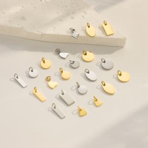 डिय कस्टम स्टेनलेस स्टील आभूषण लोगो टैग लेजर उत्कीर्ण रिक्त हृदय ज्यामिति पेंडेंट ब्रांड गोल्ड प्लेटेड गहने टैग - Product Image 2