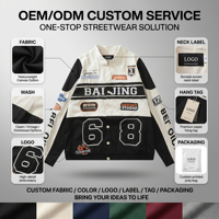 Chaqueta de Carreras Personalizada para Hombre, Estilo Varsity Bomber, Diseño Colorblock con Estampado Gráfico, Ropa Urbana Hip Hop, Marca Privada, MOQ Bajo, OEM, ODM, Directo de Fábrica
