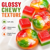 Bonbons gélifiés personnalisés en forme de pastèque, bonbons en gelée en forme de fruits, fabricant de confiseries OEM ODM sous marque privée