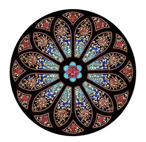Custom Leaded Church Tiffany Church Windows Stained Glass Flower Dome Sticker Suncatcher Colored Tempered Glass