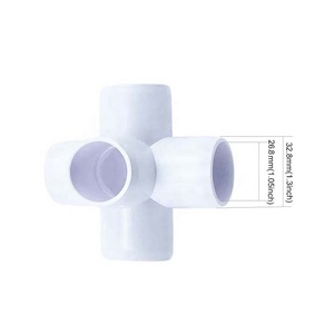 أثاث من الدرجة SCH40 كوع درجة مرفق ركنية من كلوريد البولي فينيل 90 "تي تركيب بولي كلوريد الفينيل موصل 5 طرق كوع - Product Image 2