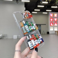 Coque de téléphone antichoc en TPU souple avec design 3D de bouteille de vin, dernière mode, pour iPhone 13 13 Pro Max
