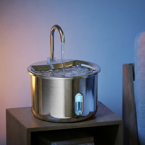 Fontaine à eau pour animaux de compagnie en acier inoxydable avec fenêtre de visualisation, distributeur d'eau automatique pour chat et chien, circulation électrique, 0,7 kg, détachable - Product Image 5