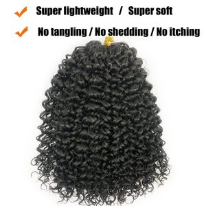 Extensiones de Pelo trenzado con <span class=keywords><strong>rizos</strong></span> pequeños, cortina de pelo Yaki de fibra sintética hawaiana, venta al por mayor, venta al por mayor, <span class=keywords><strong>rizos</strong></span> pequeños - Product Image 4