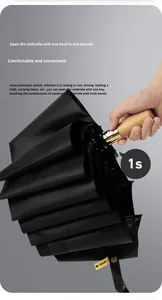 <span class=keywords><strong>Parapluie</strong></span> coupe-vent robuste pour hommes, <span class=keywords><strong>parapluie</strong></span> automatique compact, manche en bois véritable <span class=keywords><strong>avec</strong></span> emballage cadeau, logo personnalisé - Product Image 5