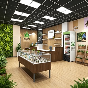 Custom Full Vision Showcase Smoke Shop Decoration Wholesale Dispensary Store Fixtures Showcase Hookah Display Stand - Product Image 3